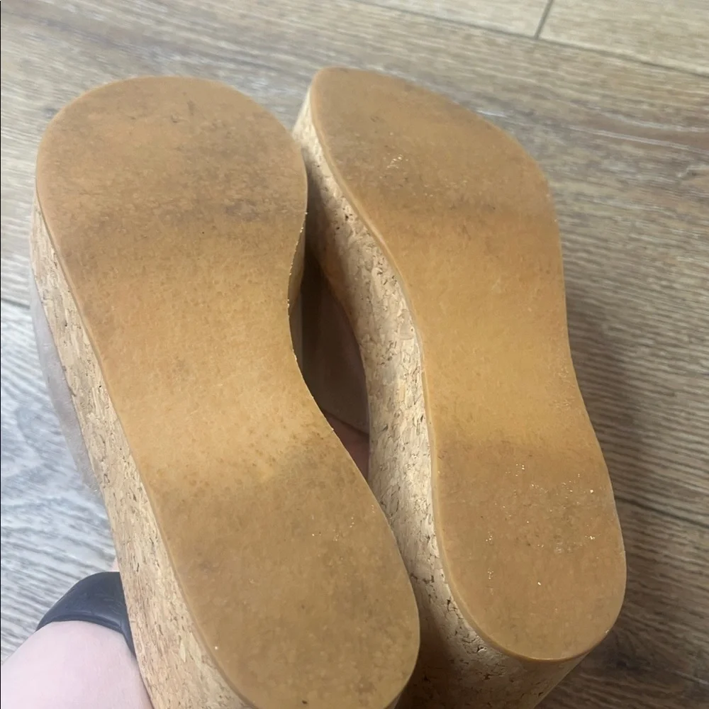 K.Jacques Tan Suede Wedge Sandals Size 40/8.5-9US